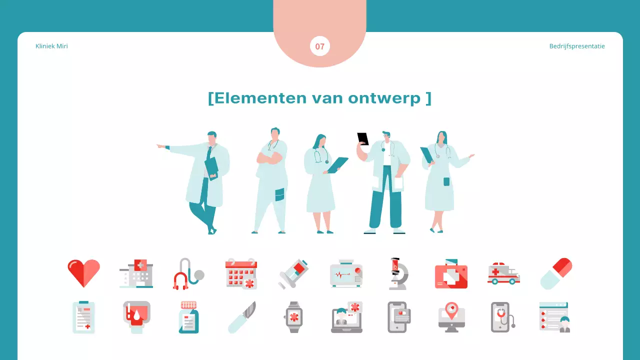 Eenvoudig marketingvoorstel voor ziekenhuizen in blauw en rood