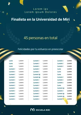 Anuncio de los candidatos seleccionados en verde y oro