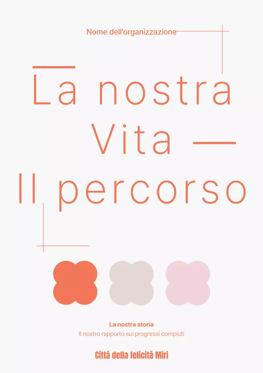 Copertina semplice del rapporto sulle prestazioni del settore pubblico in arancione e rosa