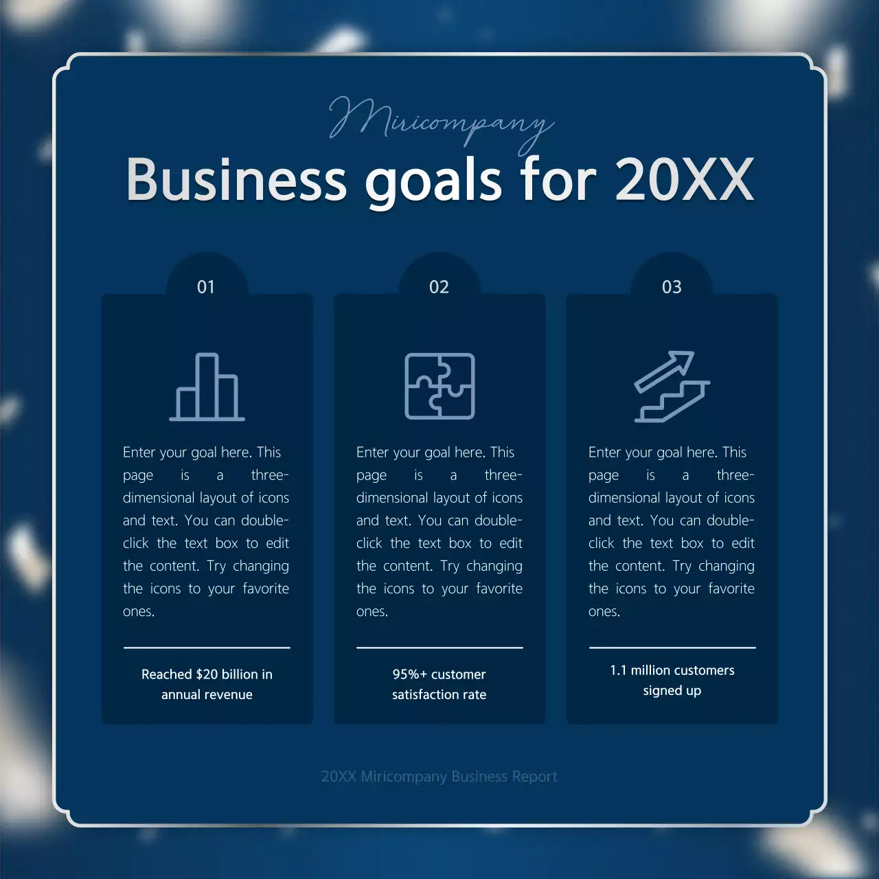 Blue Elegant Business Report Instagram Carousel
