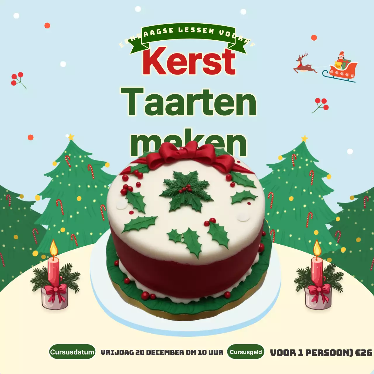 Promoot je groene, vintage kersttaart eendaagse cursus