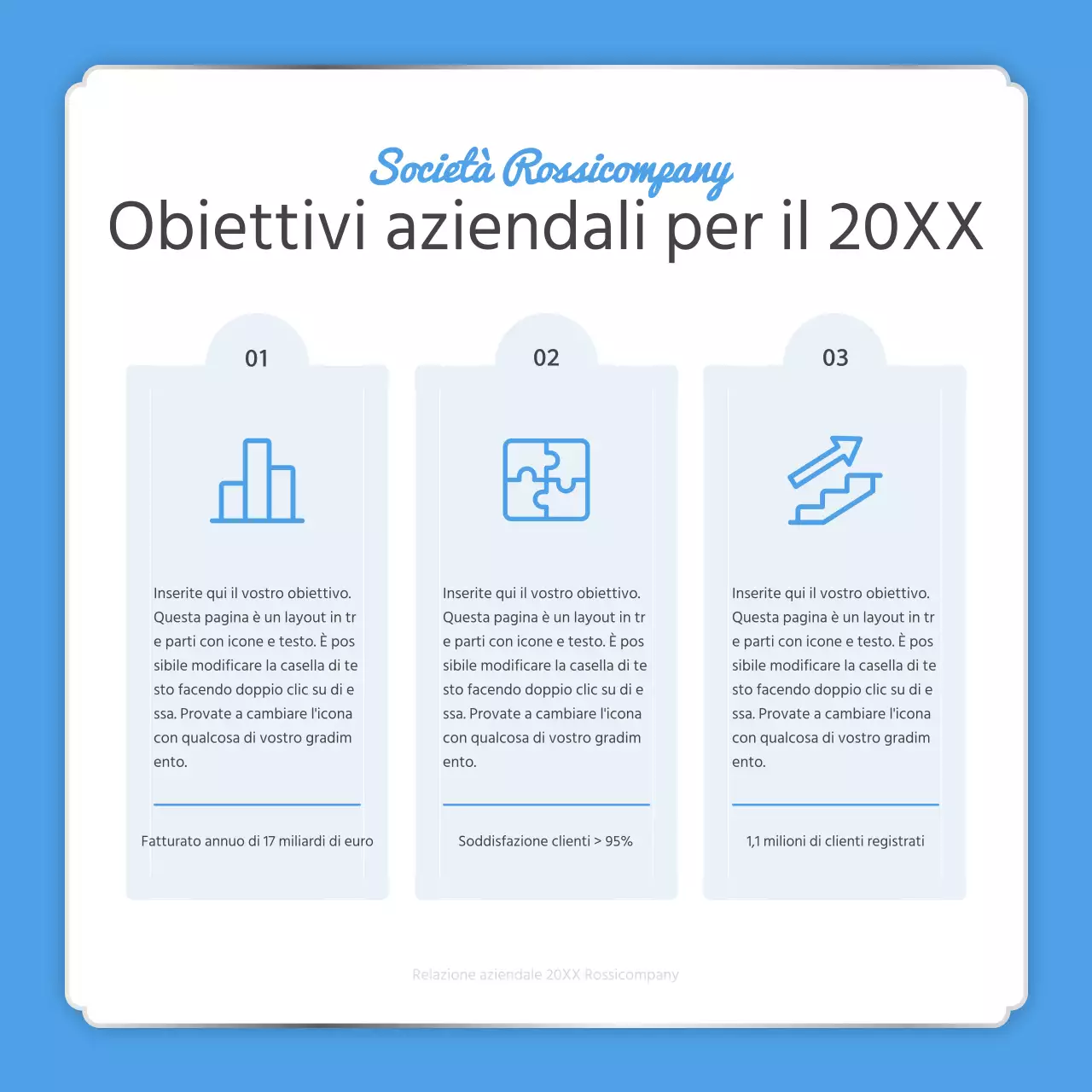 Un semplice post di rendicontazione di fine anno in azzurro e bianco
