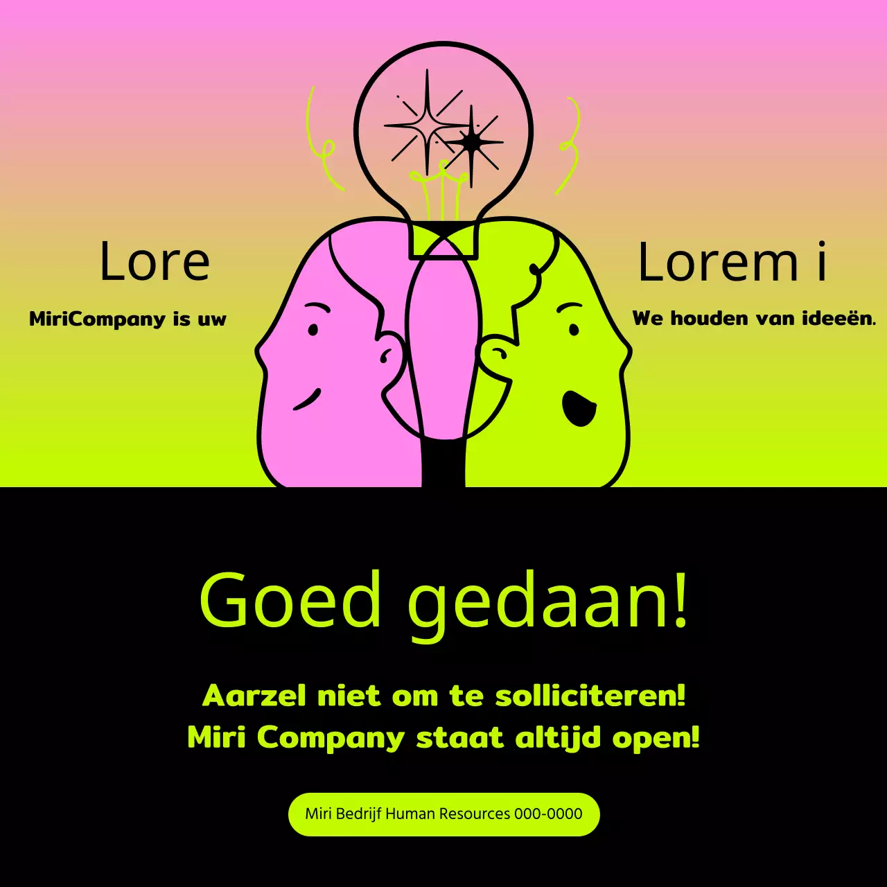 Promoot een interne ondernemingswedstrijd met een pop-art roze en neon look