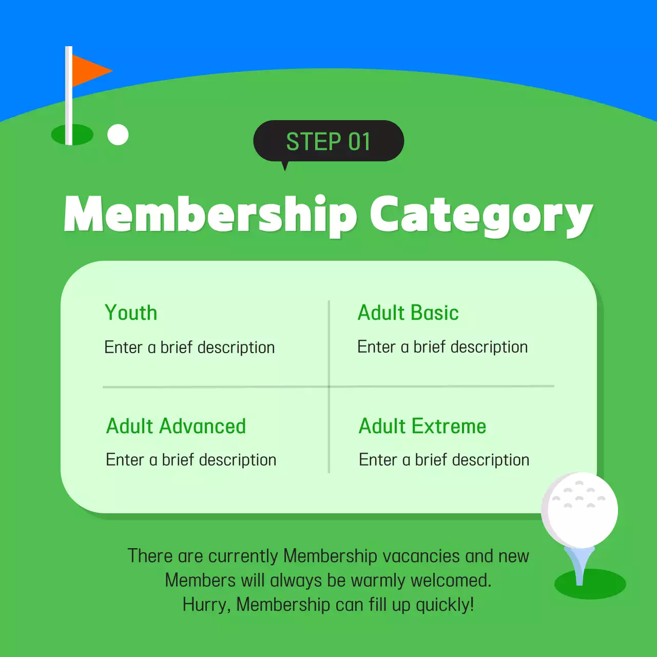Green Modern Golf Promotion Instagram Carousel