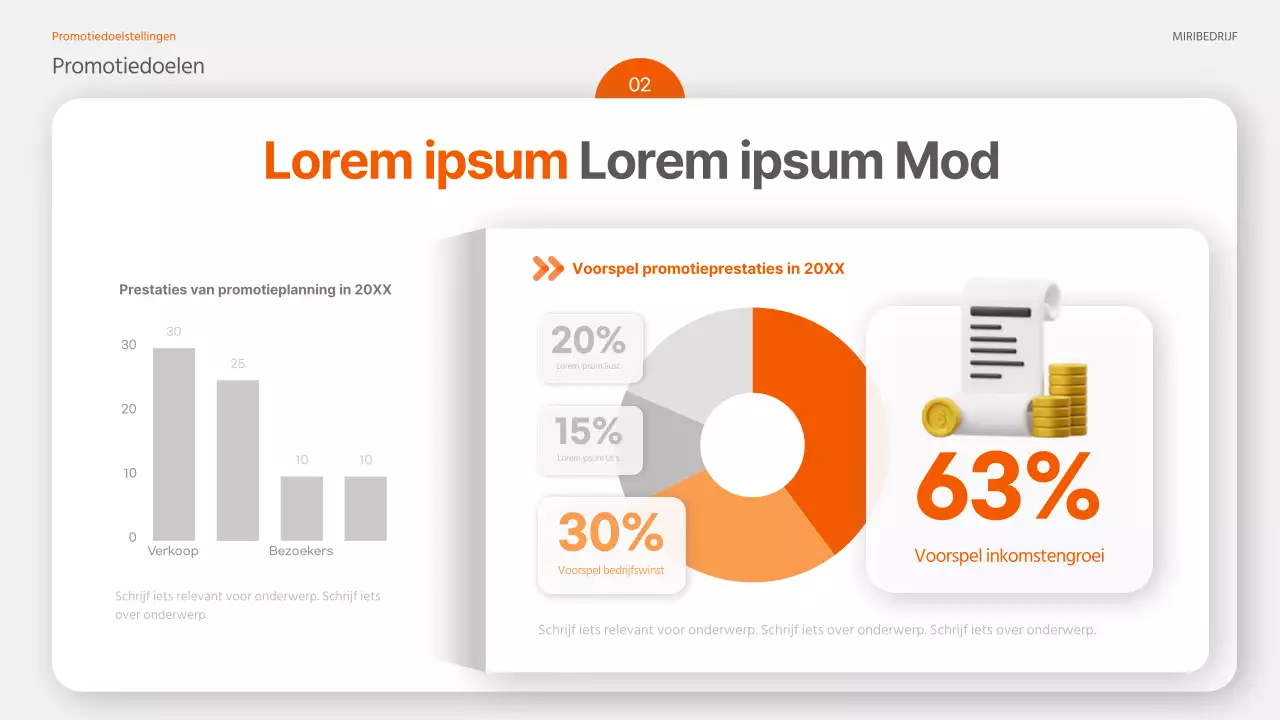 Een trendy promotiefolder in oranje en grijs