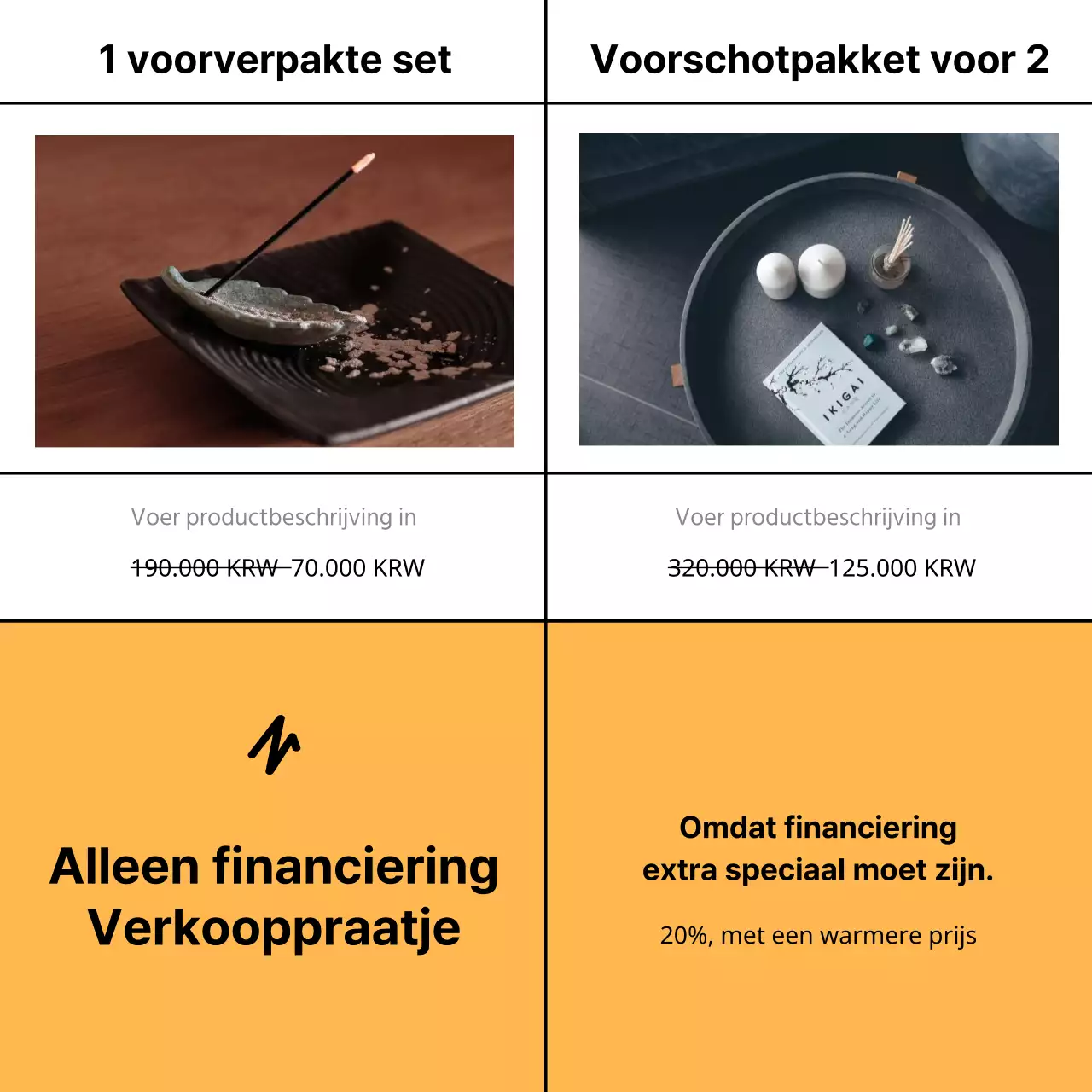 Minimalistisch stimuleringsvoorstel in geel en lichtblauw