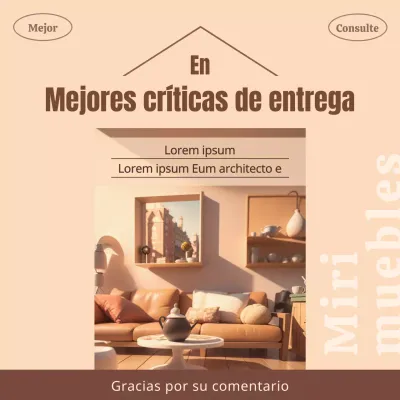 Moderno anuncio de revisión de entregas en beige y marrón