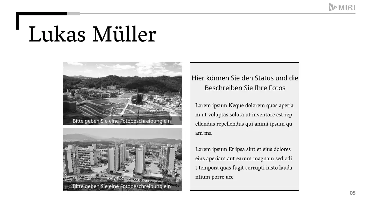 Ein einfacher druckbarer Bericht in Schwarz-Weiß