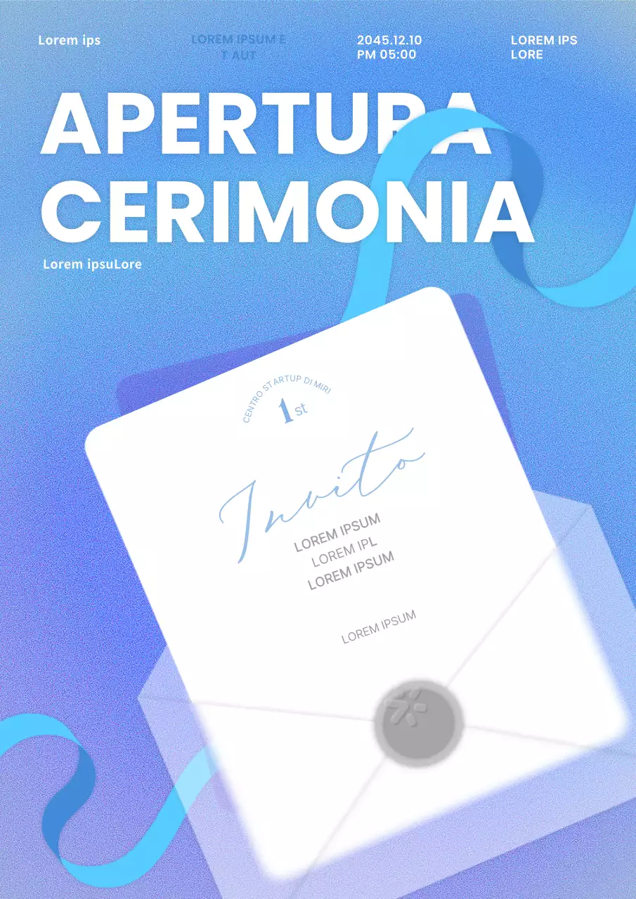 Invito all'apertura di un moderno centro per l'imprenditorialità in azzurro