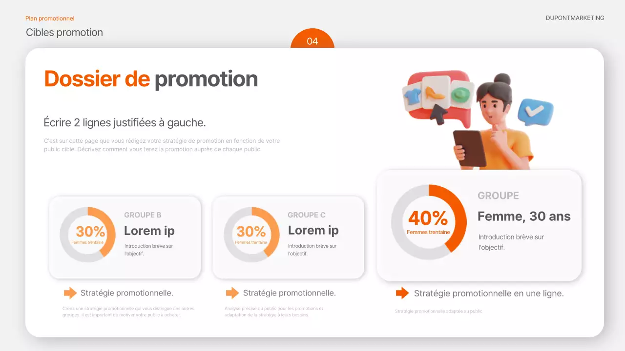 Une brochure promotionnelle tendance en orange et gris