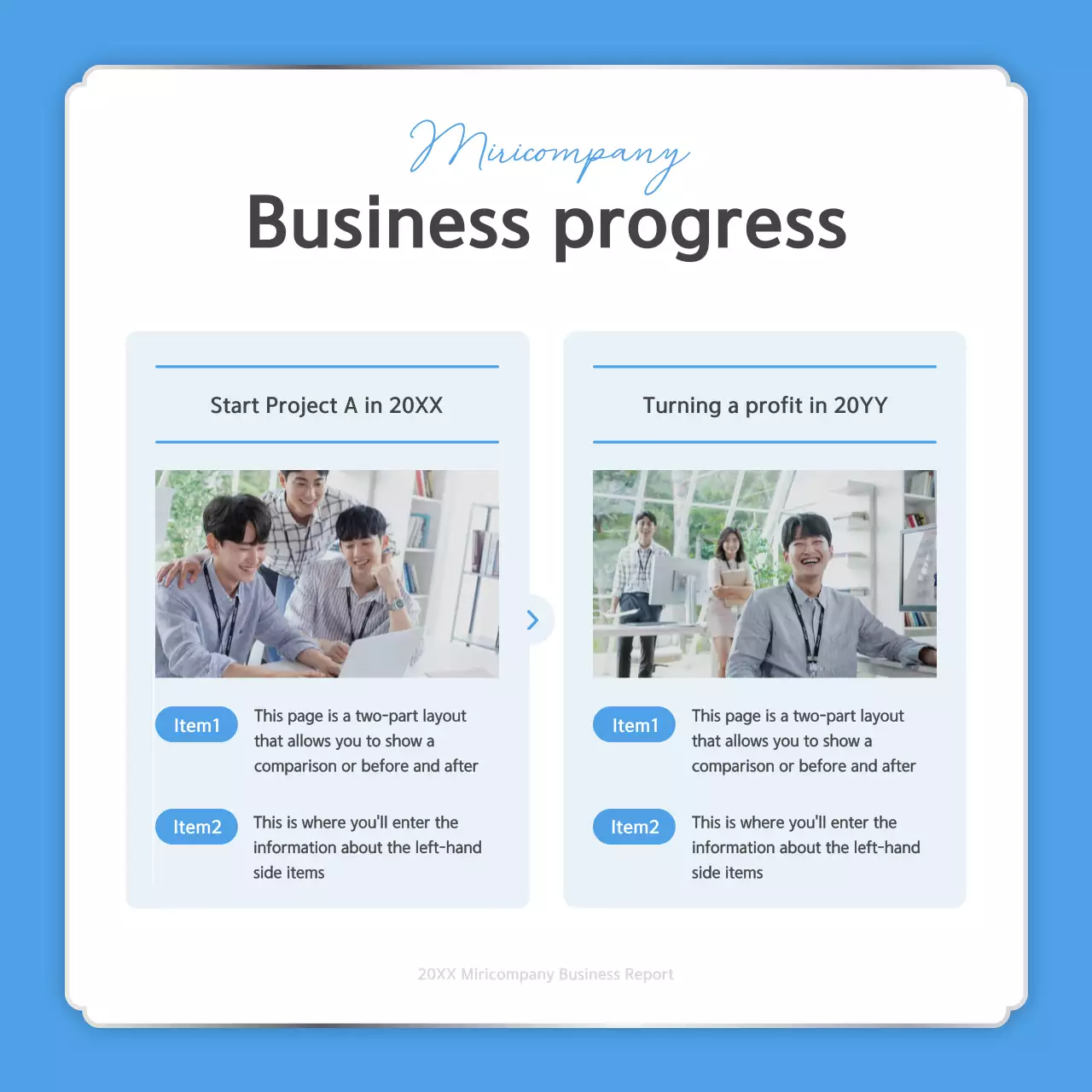 White Modern Business Report Instagram Carousel