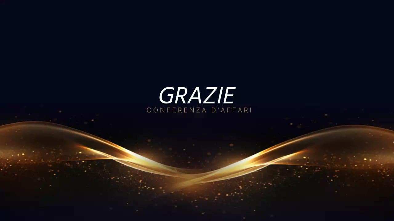 Una lussuosa presentazione per conferenze in blu navy e oro