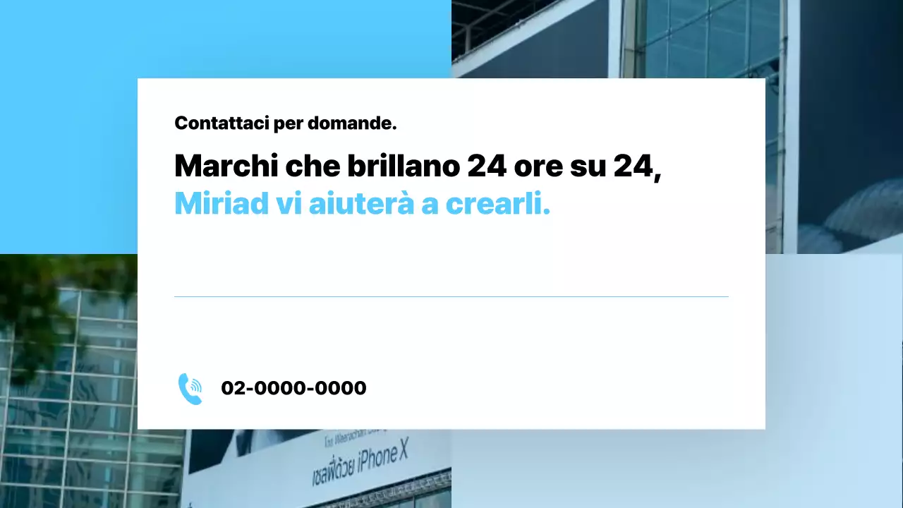 Proposta di media pubblicitari moderni in azzurro