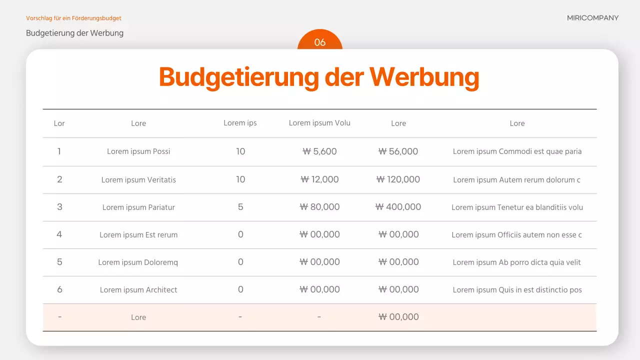 Eine trendige Werbebroschüre in Orange und Grau