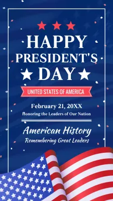 Blue Classic President's Day Announcement Instagram Post