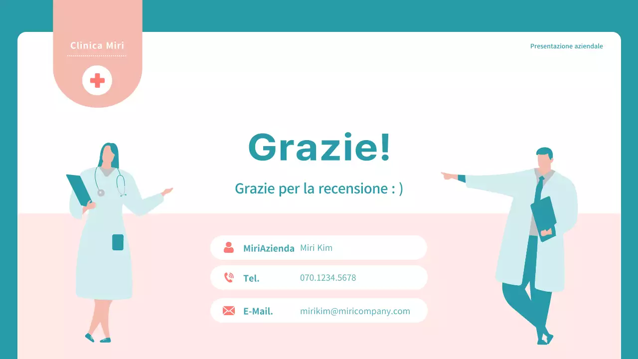 Semplice proposta di marketing ospedaliero in blu e rosso