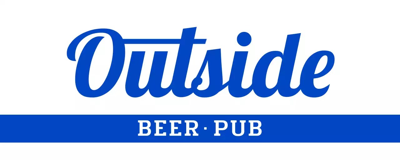 파란색톤의 레트로 감성 비어 펍 매장 간판