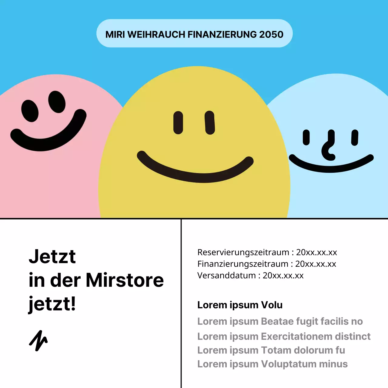 Minimalistischer Vorschlag für eine Anreizfinanzierung in Gelb und Hellblau