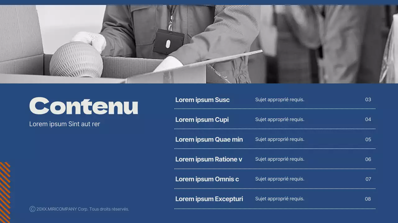 Un plan d'affaires simple pour le Nouvel An, en bleu et orange