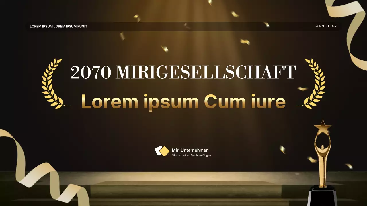 Eine luxuriöse Leistungspräsentation in Gold und Braun und ein Veranstaltungsbericht zum Jahresende