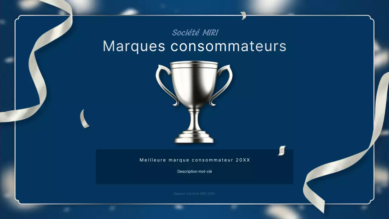 Un luxueux rapport de performance de fin d'année en bleu marine et argent