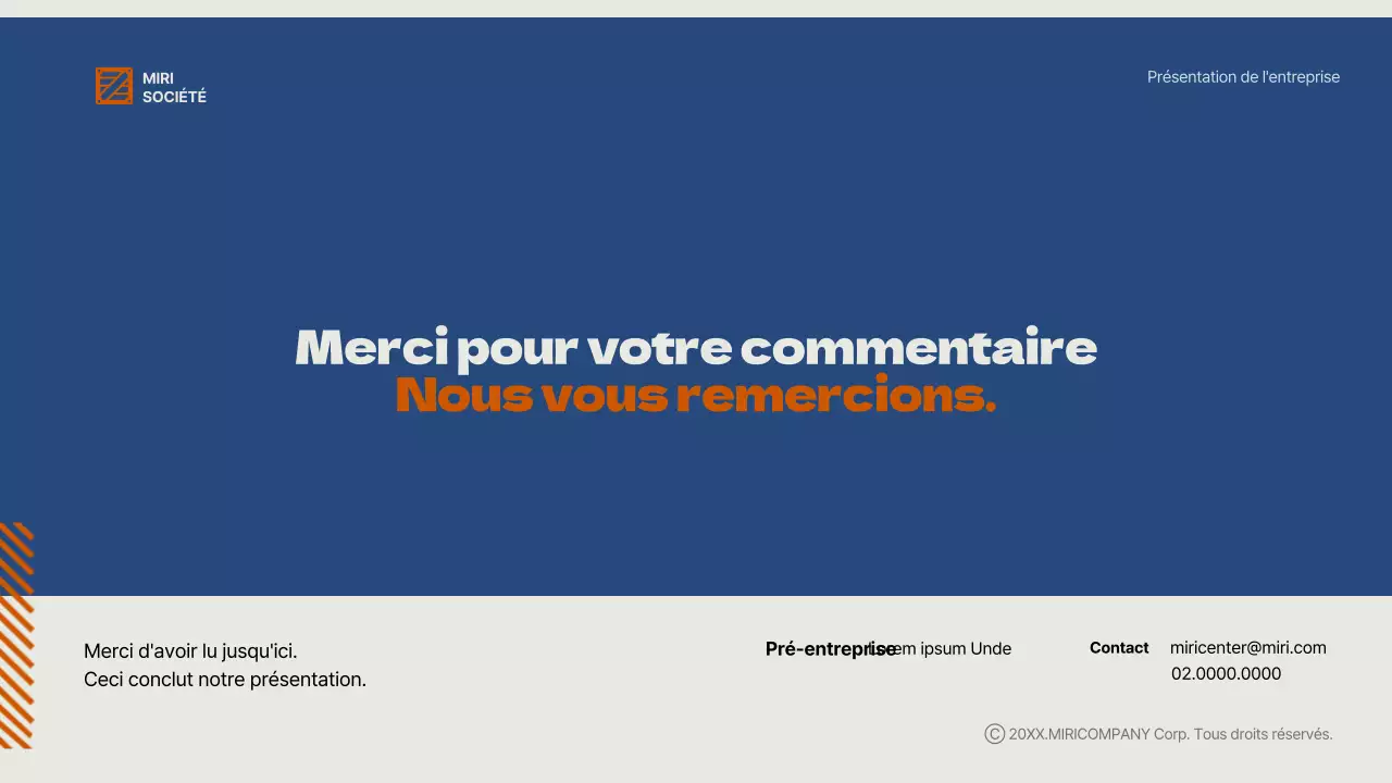 Un plan d'affaires simple pour le Nouvel An, en bleu et orange