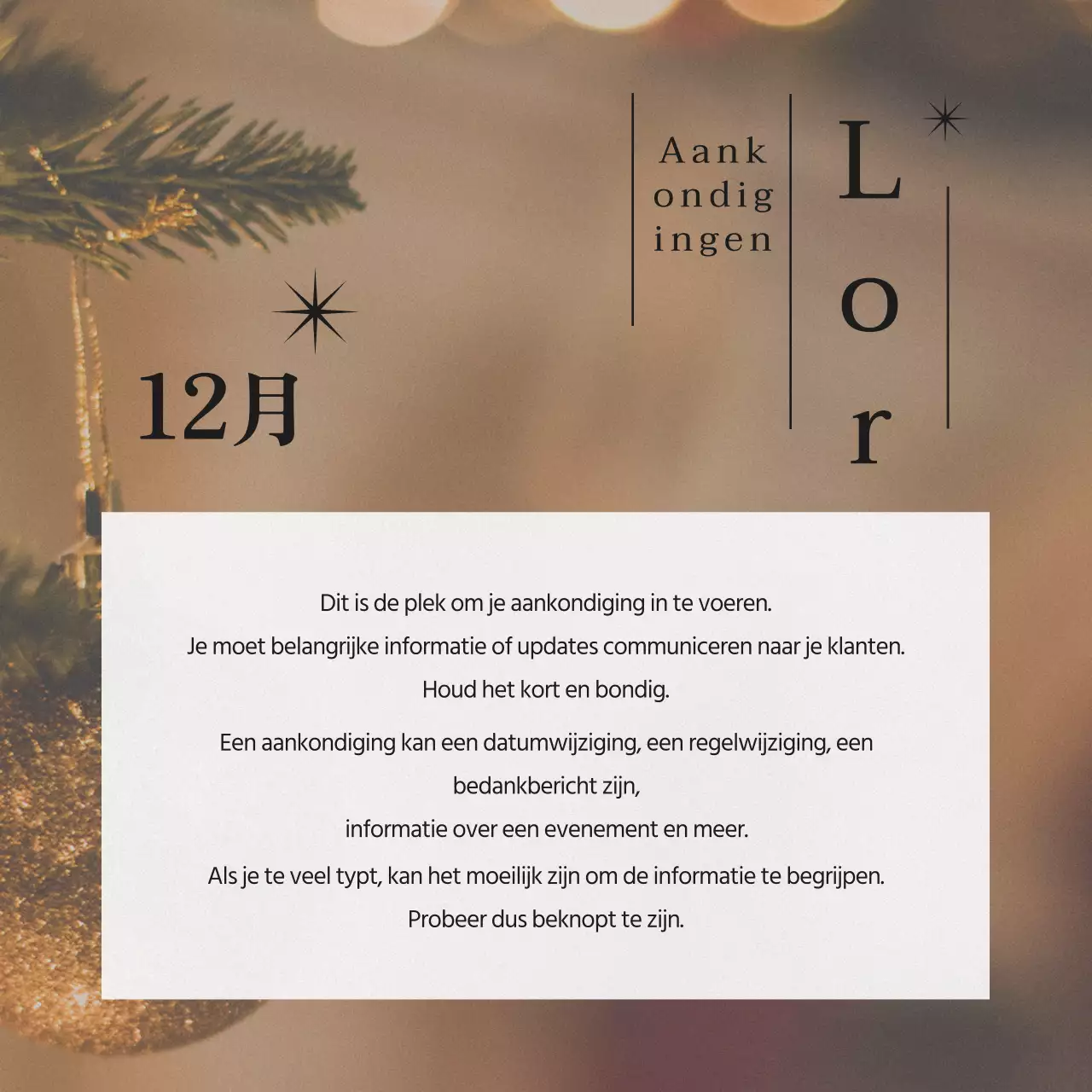 Promoot een groen, minimalistisch kerstfeest op sociale media