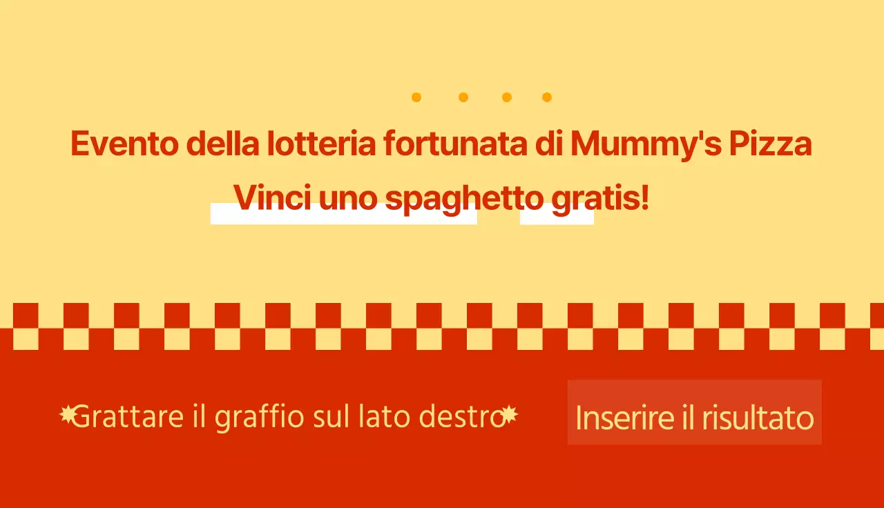 Lotteria per una pizzeria d'ispirazione retrò
