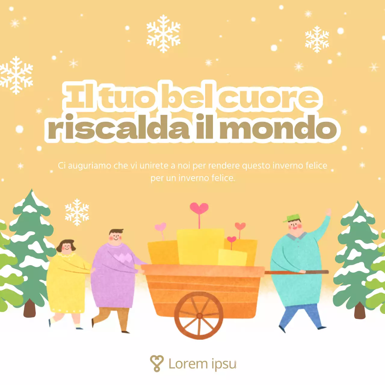 Promuovete il reclutamento dei volontari invernali con il giallo e l'azzurro.