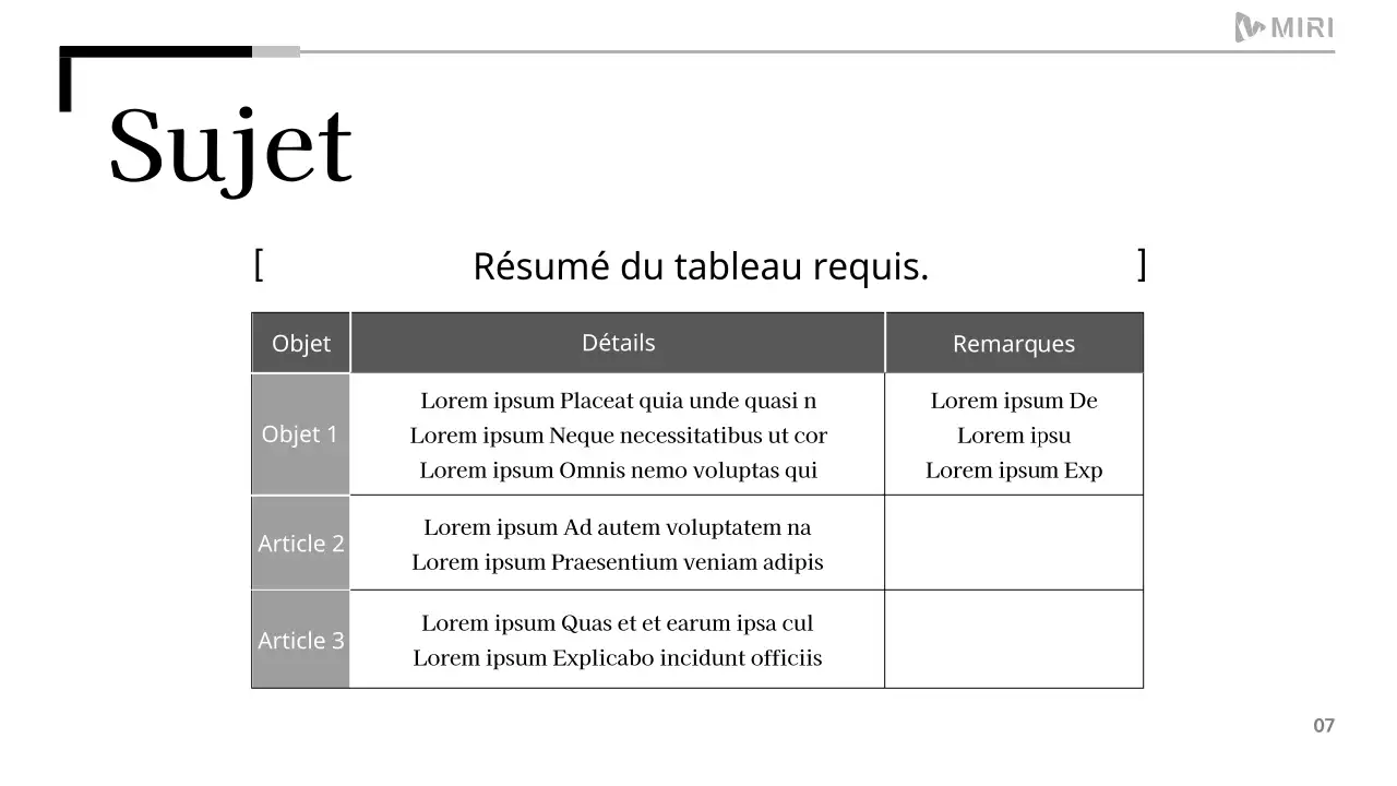 Un simple rapport imprimable en noir et blanc