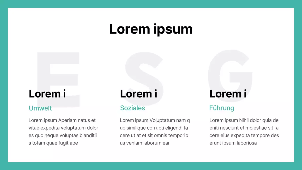 Basic-Feeling mit mintfarbenem Akzent ESG-Bericht