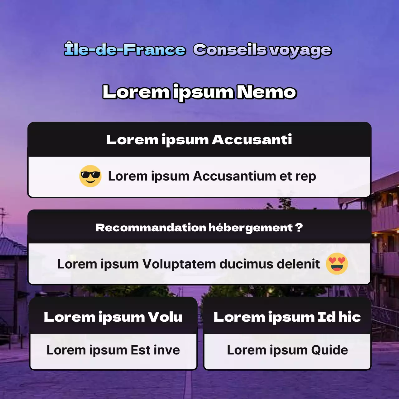 Promotion du voyage à Hokkaido en bleu clair et mauve