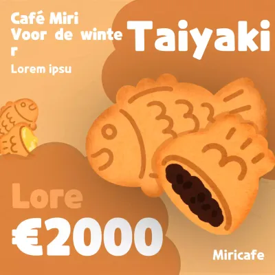 Beleg bruine en beige taiyaki broodjes