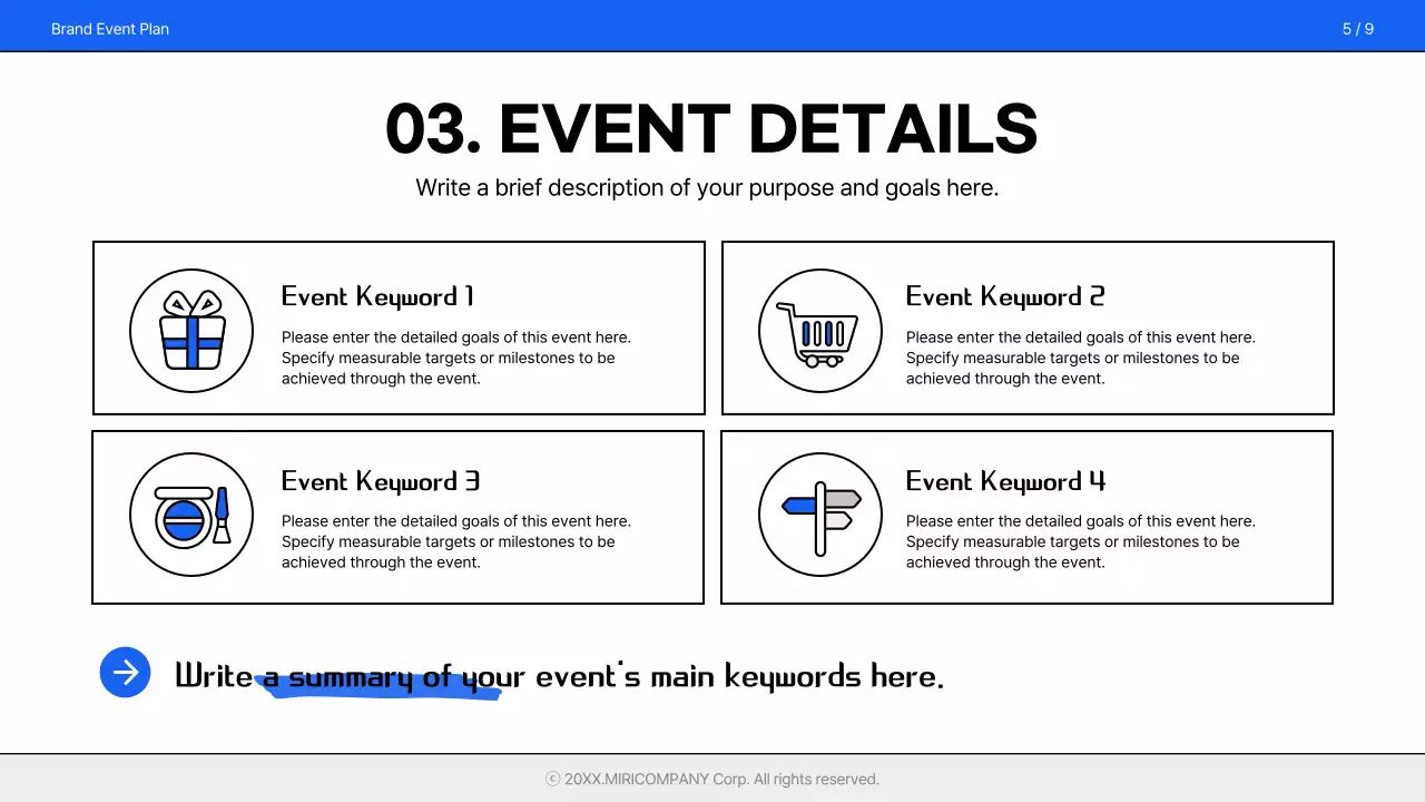 Blue Modern Event Plan Document Presentation