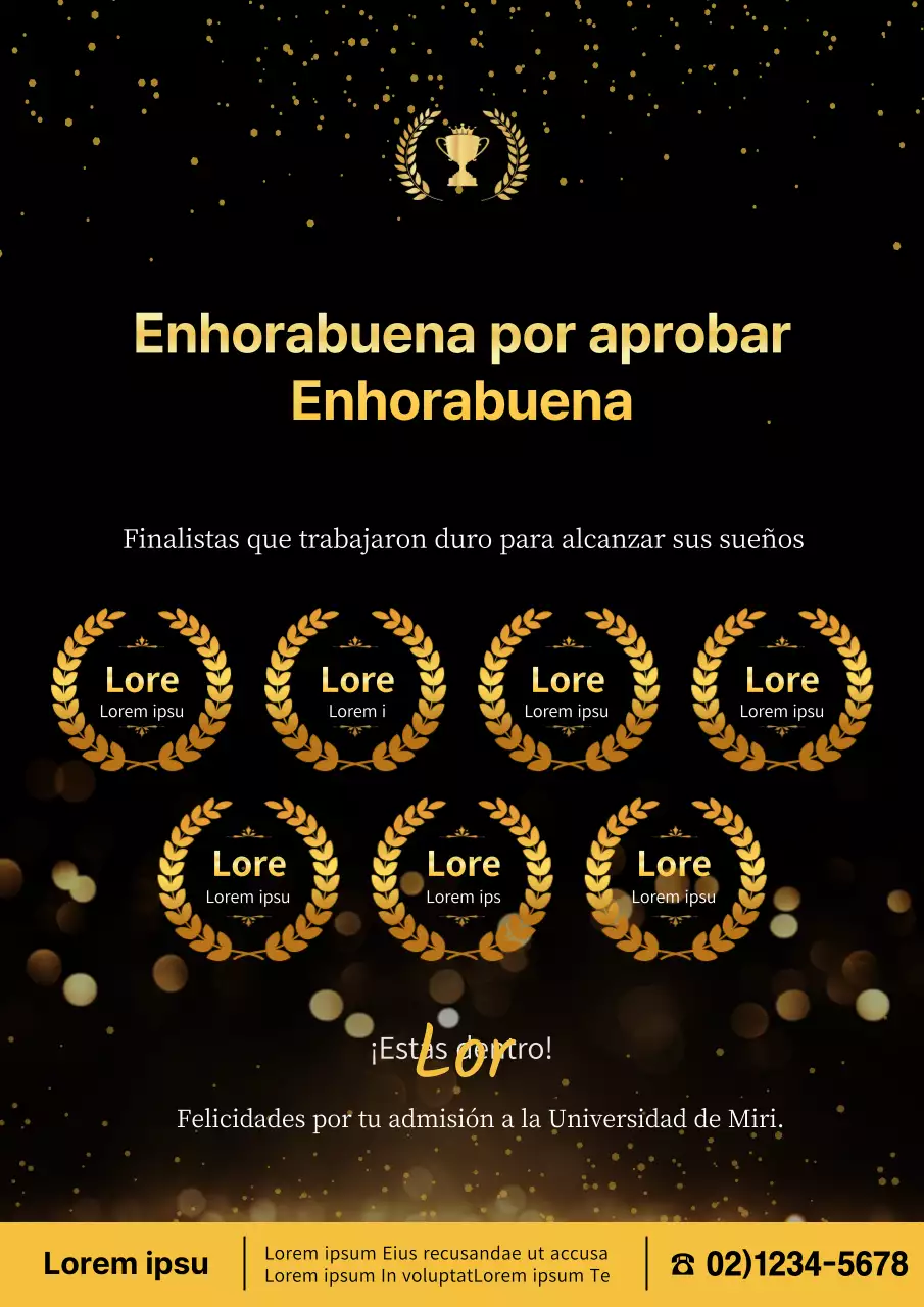 Anuncio de las admisiones universitarias de lujo de los aurinegros