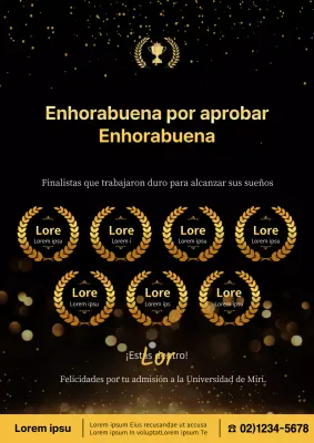 Anuncio de las admisiones universitarias de lujo de los aurinegros