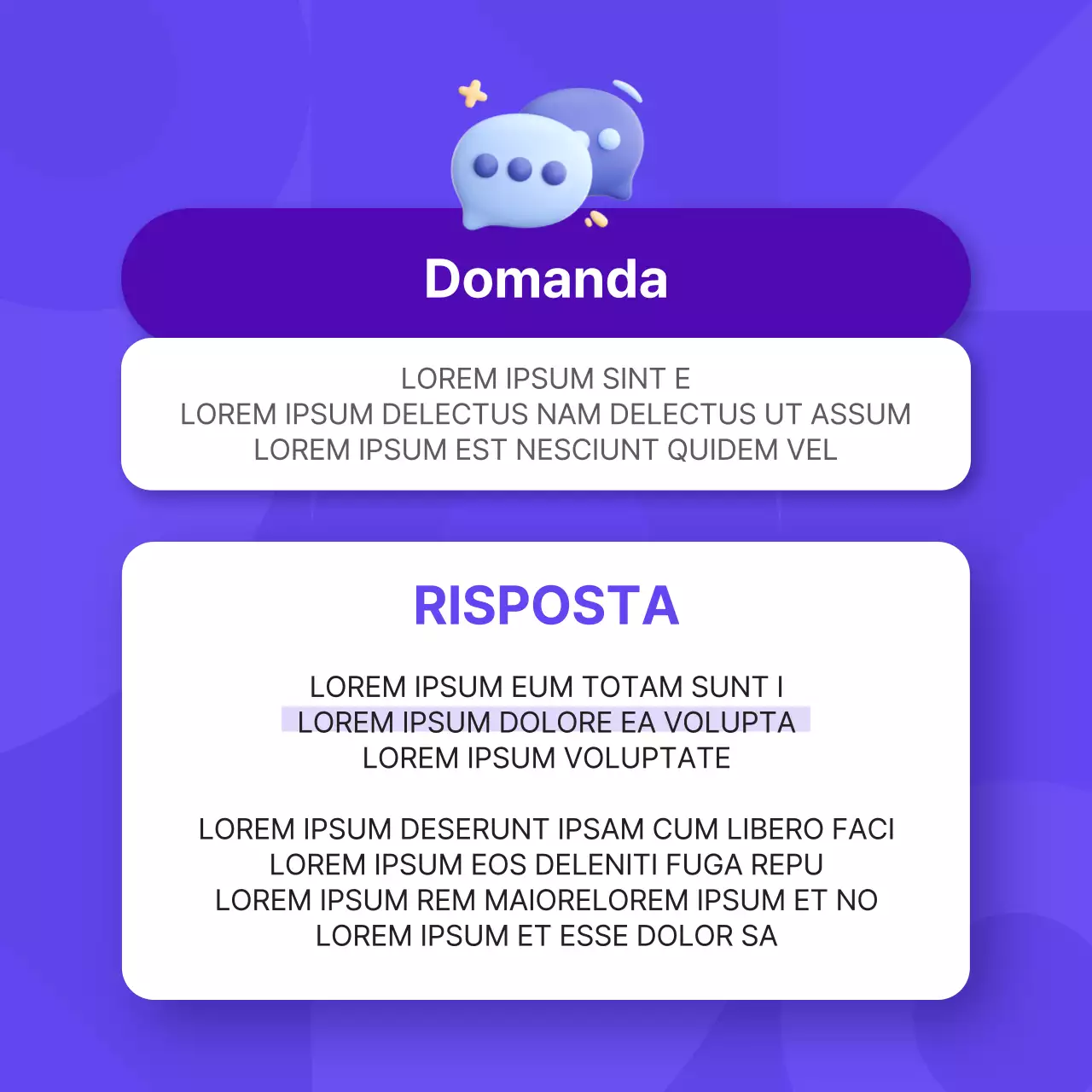 Promuovere un semplice colloquio di personalità aziendale in viola e rosa