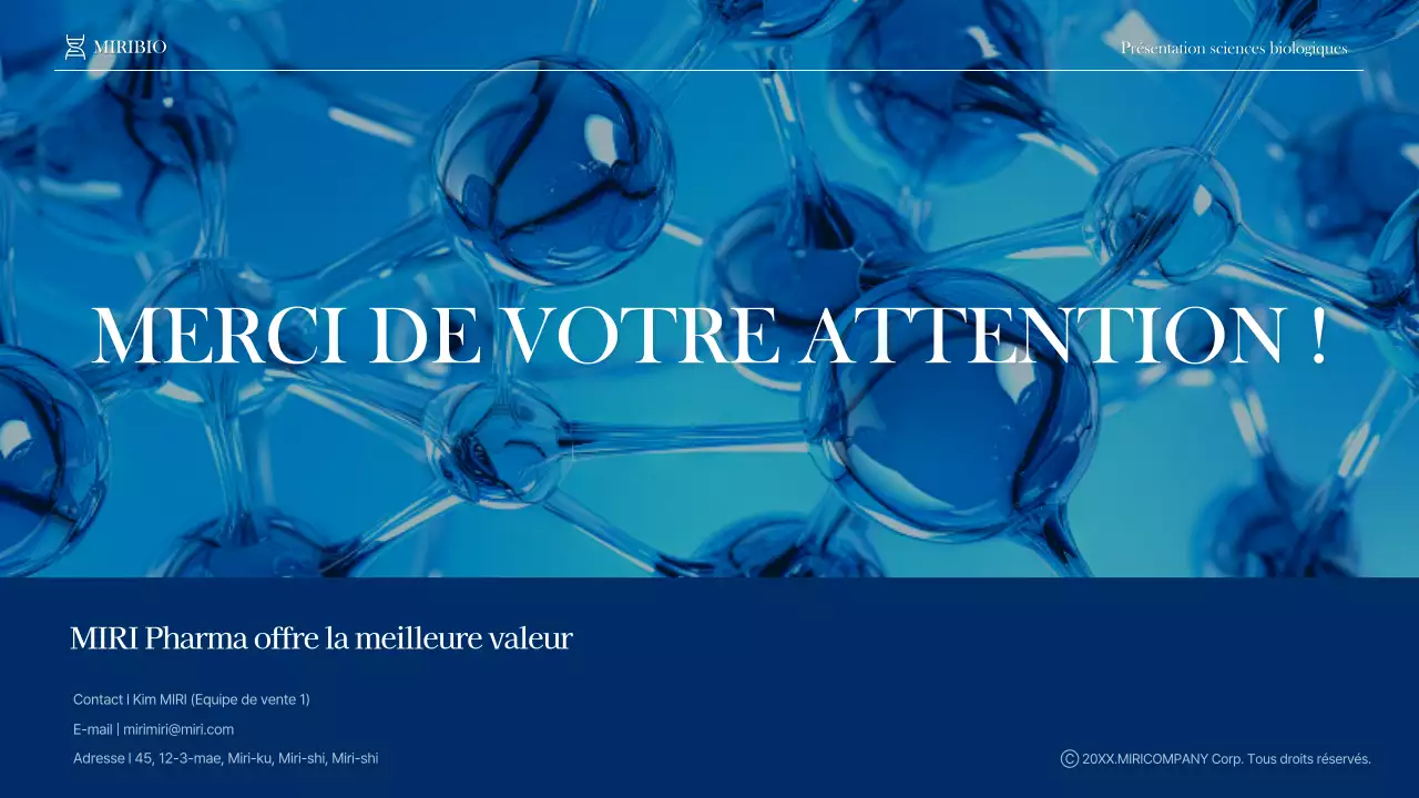 Profil d'une entreprise moderne de soins de santé et de produits pharmaceutiques en bleu et bleu marine