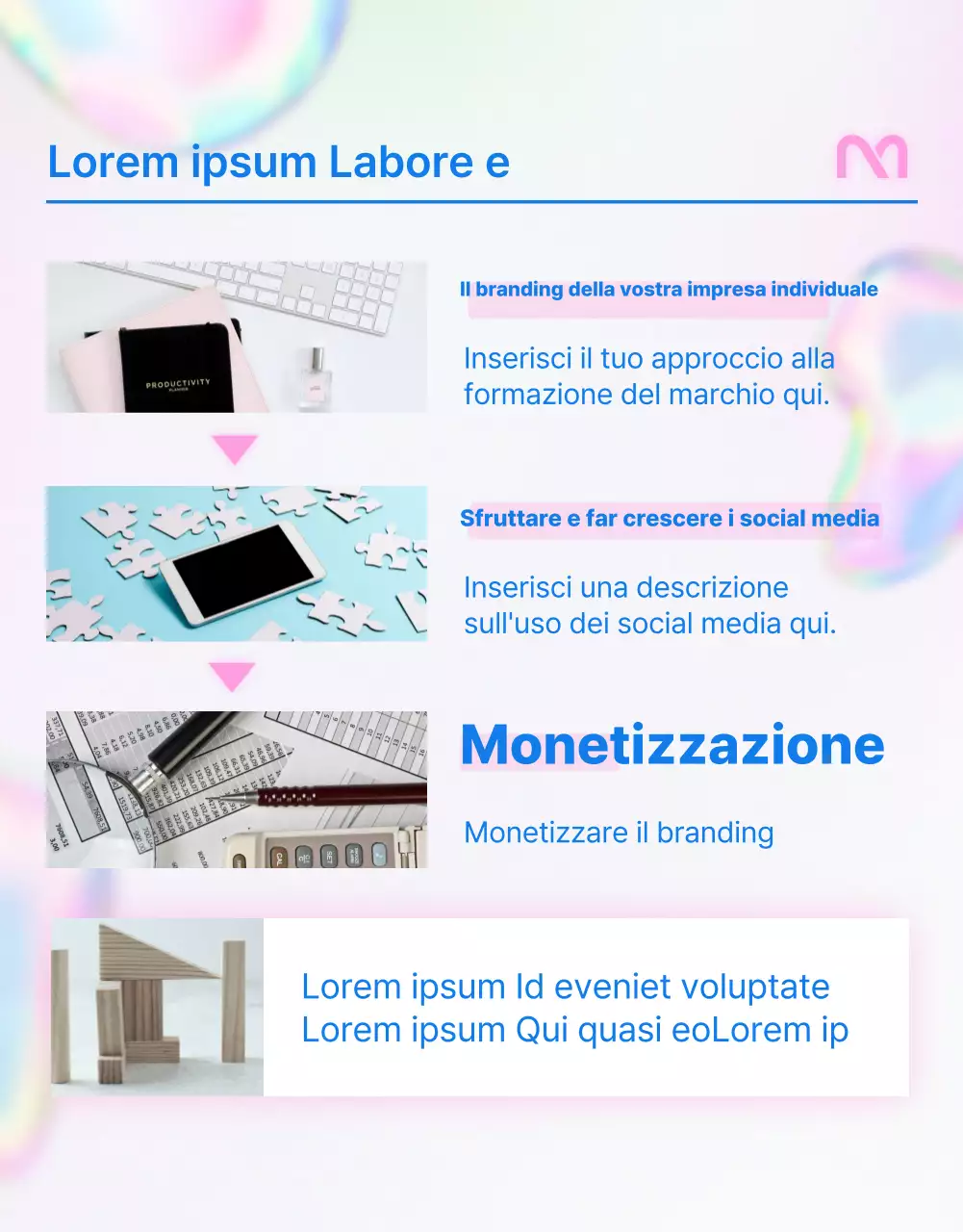 Semplice annuncio di lavoro in rosa e blu