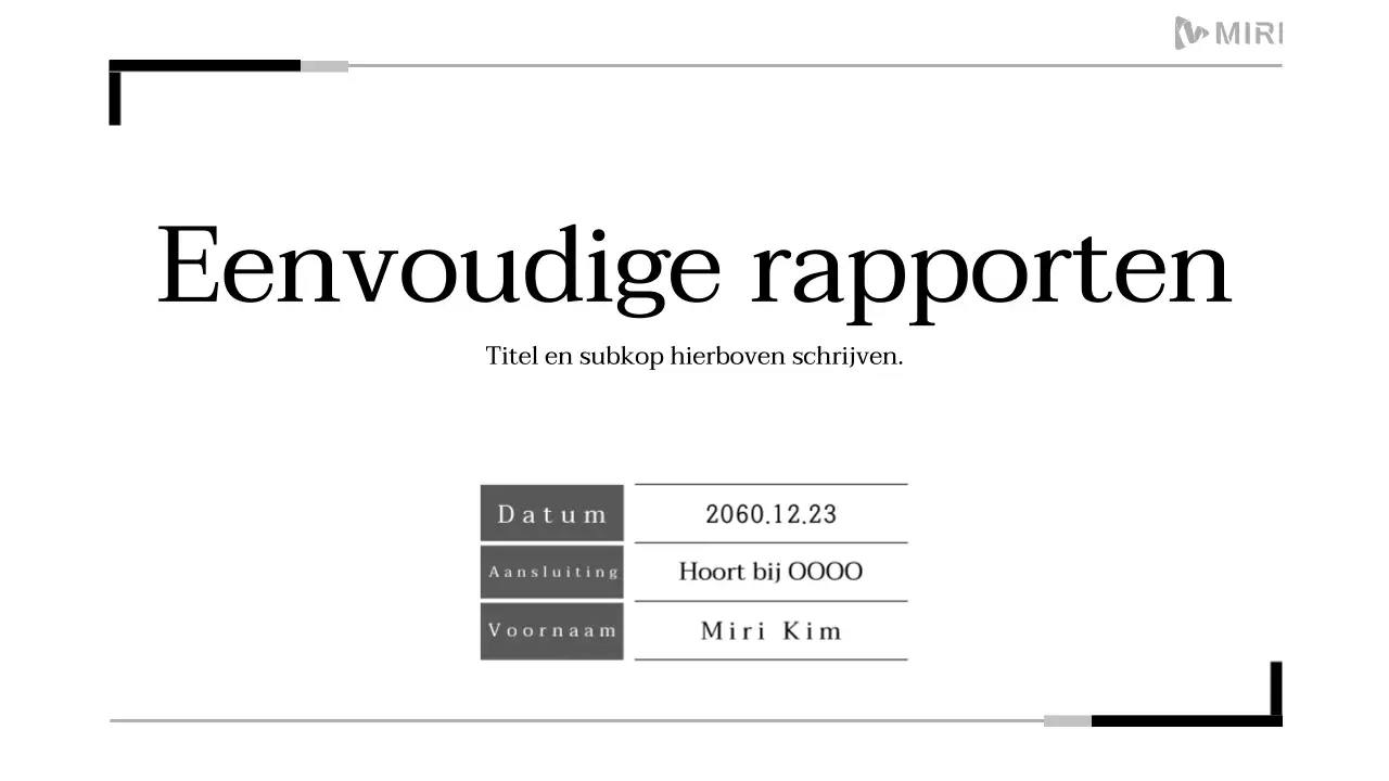 Een eenvoudig afdrukbaar rapport in zwart-wit