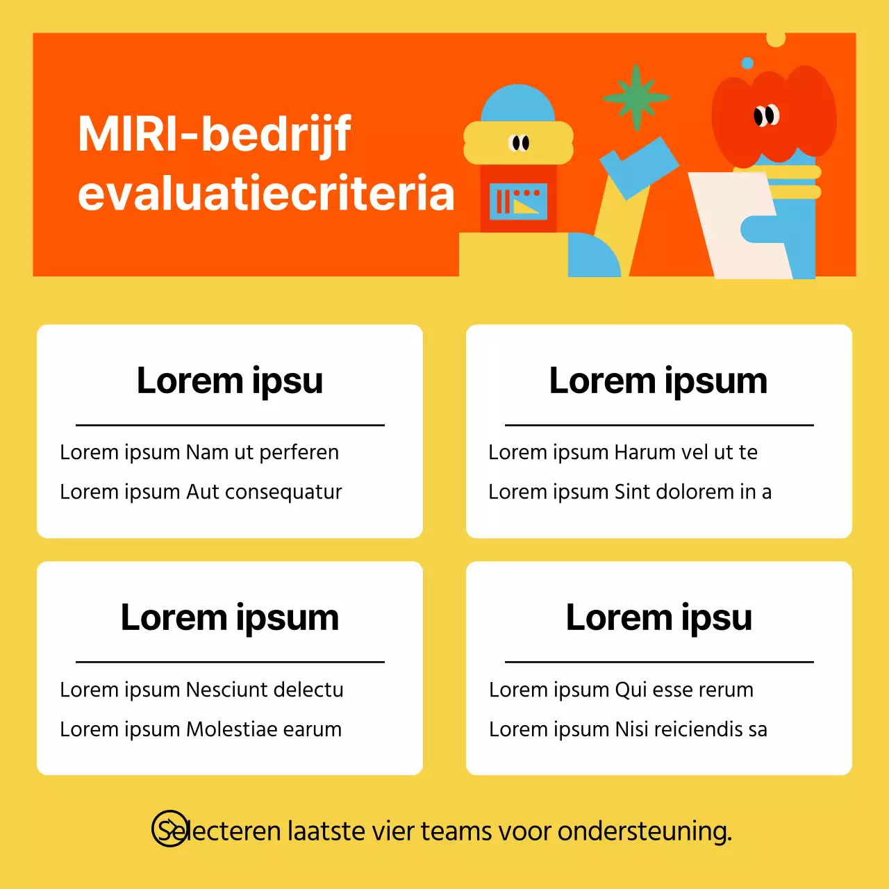 Kitscherige gele en rode bedrijfswerving promoten