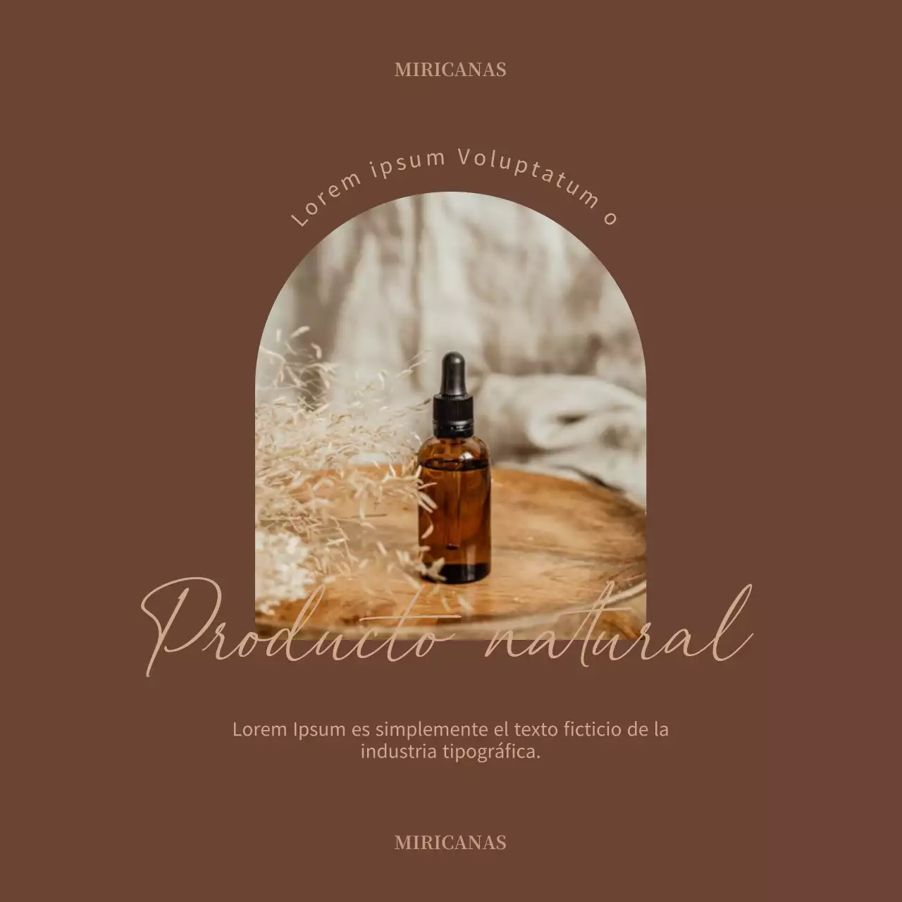 Publicidad de una marca de cosméticos de lujo en marrón y marfil.