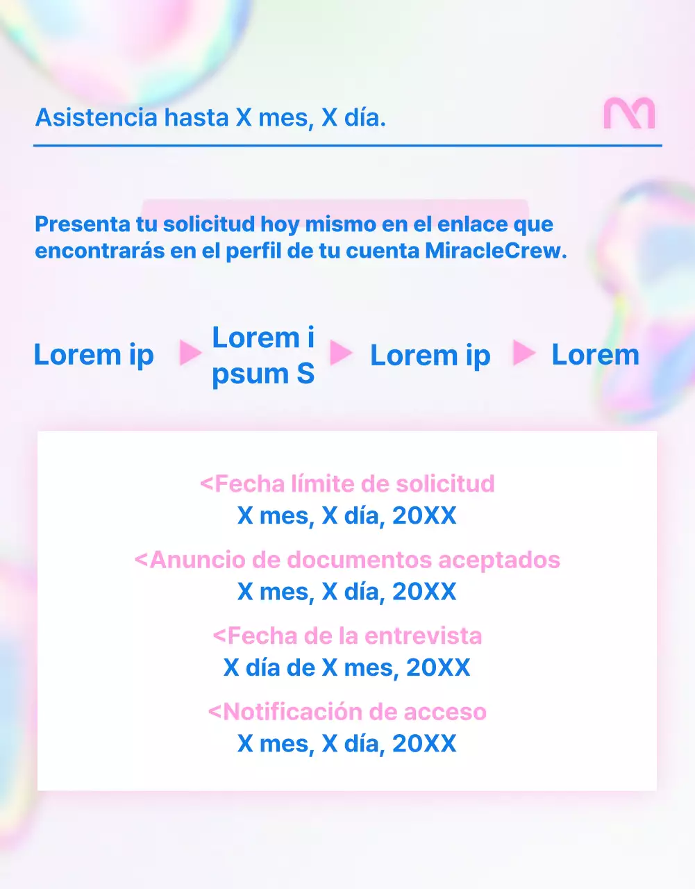 Puesto de trabajo sencillo en rosa y azul