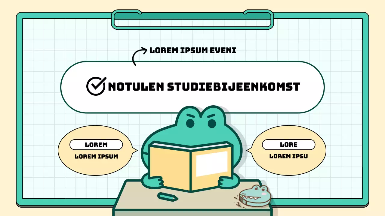 Een eenvoudig verslag van de notulen van de vergadering over de marketingstudie voor munt- en geelsupporters