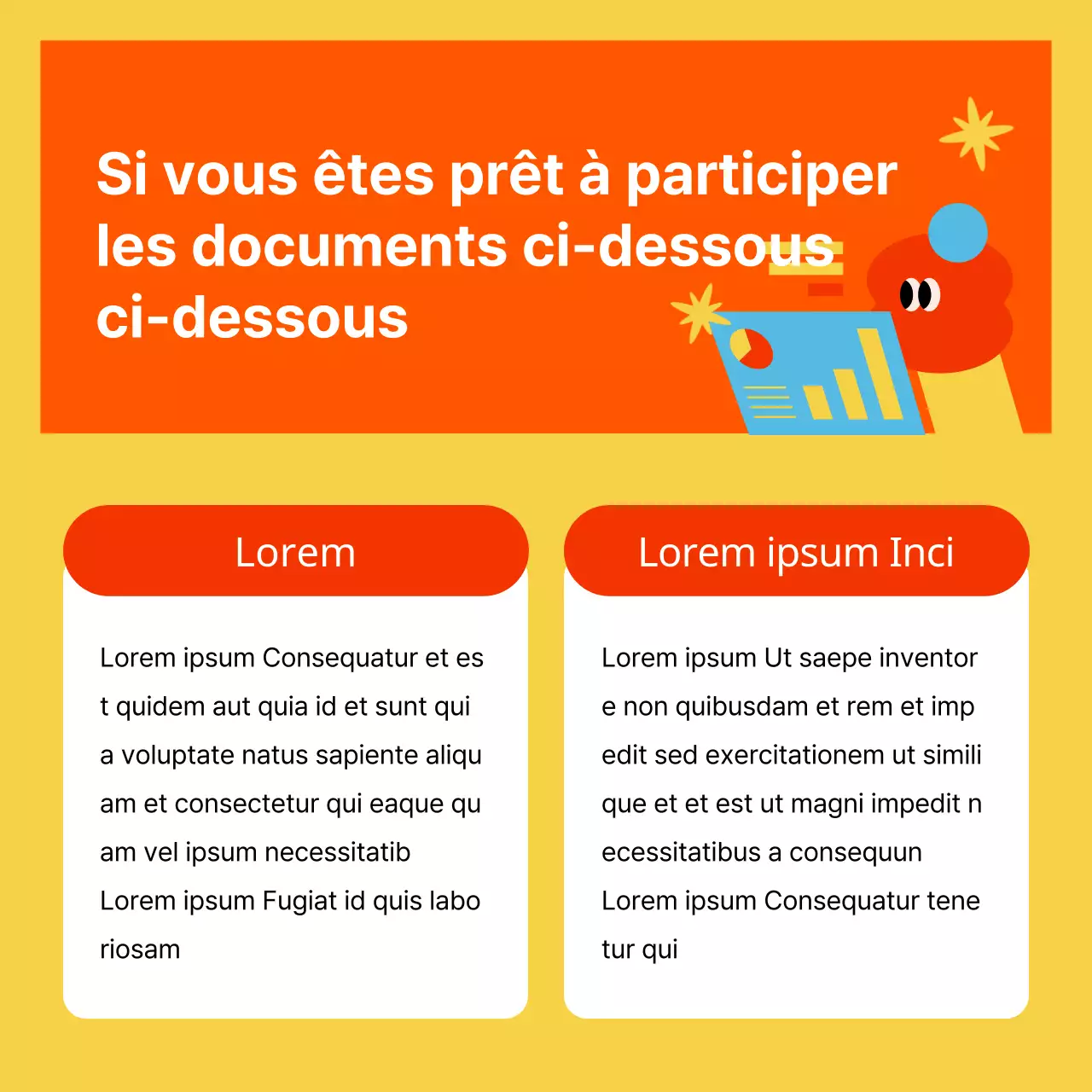 Promouvoir le recrutement d'entreprises aux couleurs jaune et rouge kitsch