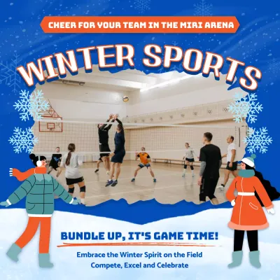 Blue Trendy Sports Promotion Social Media Post