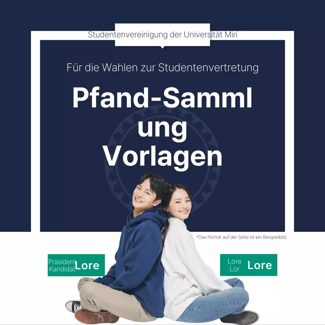 Ein einfaches, marineblau-weißes Wahlversprechenheft