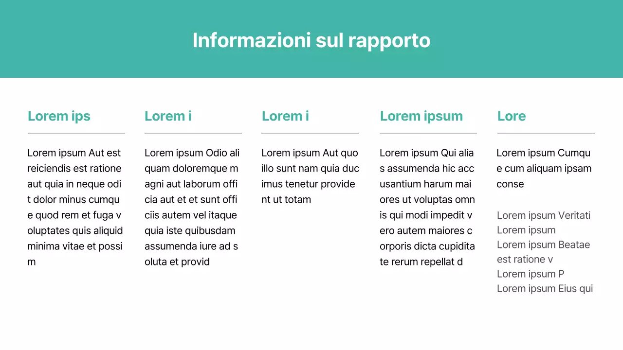Sensazione di base con accenti di colore menta Rapporto ESG