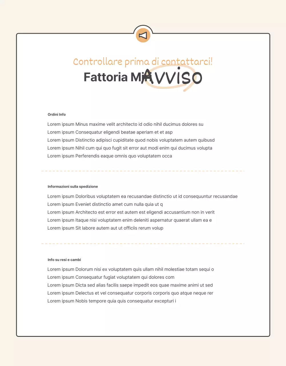 Promuovere la vendita di un colletto di base all'uncinetto arancione e beige.