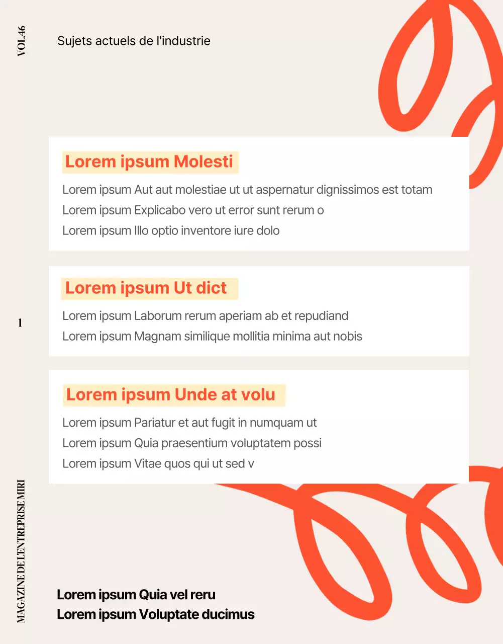 Un joli magazine interne d'entreprise orange et beige